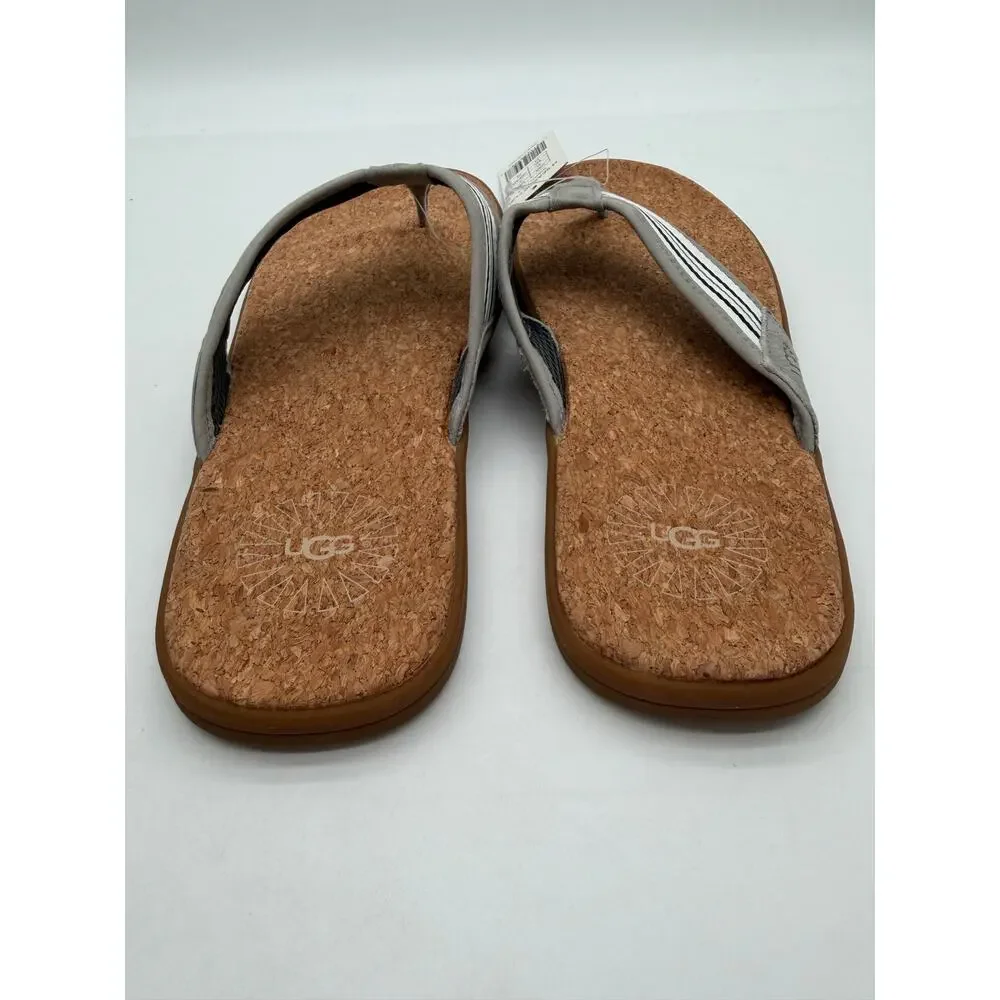 Ugg Men's Summer Beach Seaside Gray Cork Slides Comfort Casual NWB 10